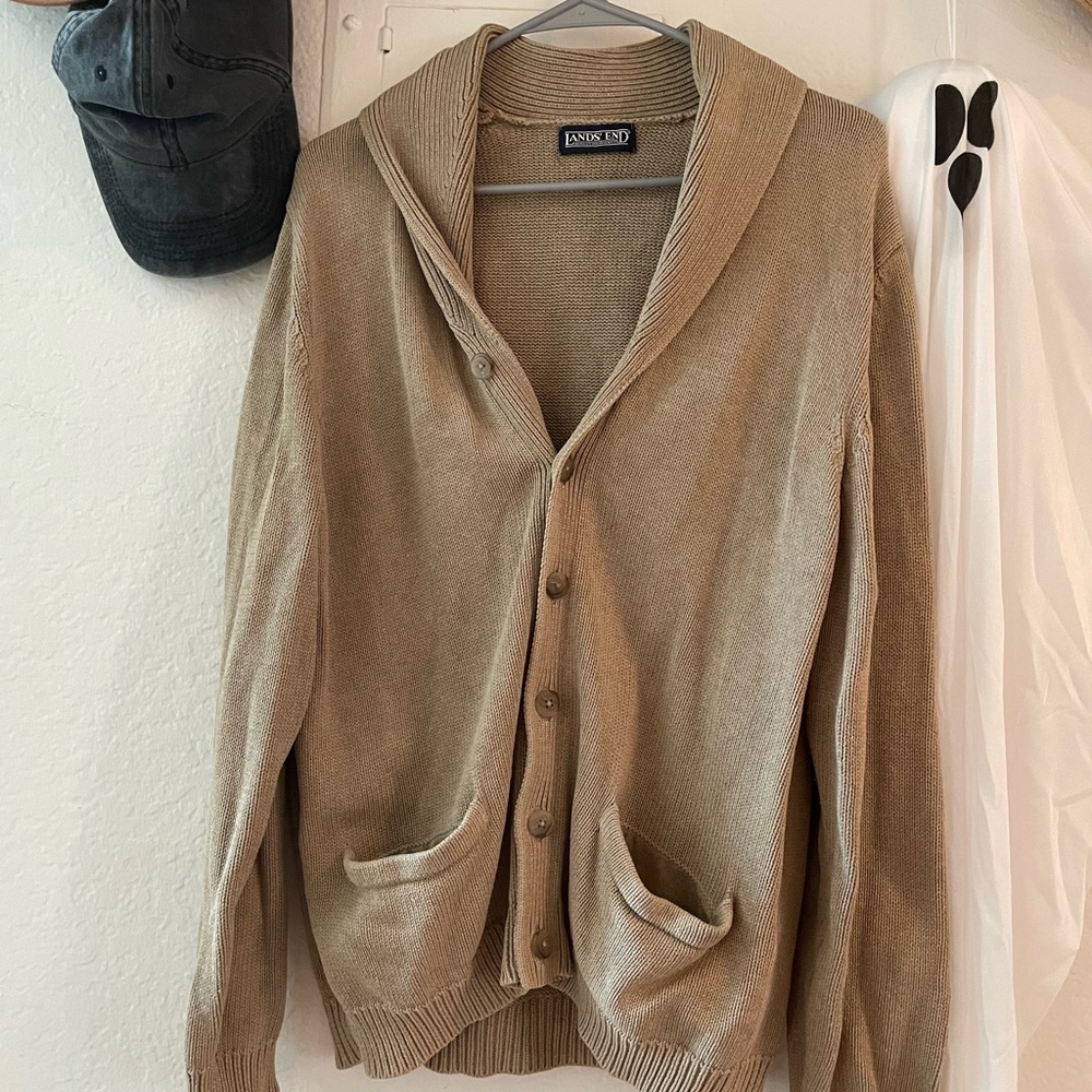 ✨VINTAGE✨ Lands End Cozy Cardi w/ fun bucket pockets!!